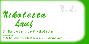 nikoletta lauf business card